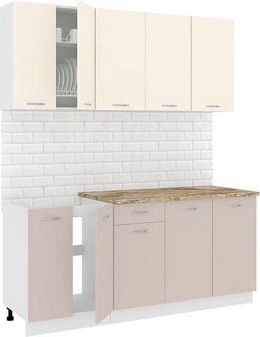 Готовая кухня Кортекс-мебель Корнелия Лира-лайт 1.8м (крем/капучино/мадрид)