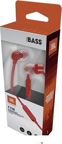 Наушники с микрофоном JBL T110 (красный)