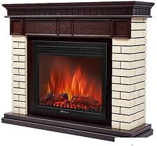 Портал Firelight Bricks 25 (камень бежевый/шпон темный дуб) Портал Firelight Bricks 25 (камень бежевый/шпон темный дуб)