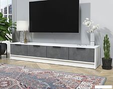 Тумба Интерлиния ТВ Концепт КТ-ТВ4-35 (бетон портленд/белый платинум)