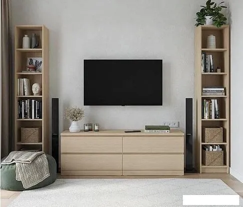 Комод Mio Tesoro Варма 4Д (шпон дуб, беленый)