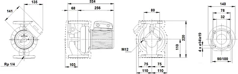 Циркуляционный насос Grundfos UPS 32-120 F (230)