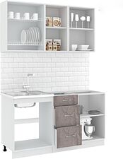 Кухня Кортекс-мебель Корнелия Лира 1.5 без столешницы (капучино/оникс)