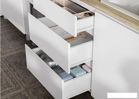 Готовая кухня Mio Tesoro Токио 1.6 (белый текстурный/дуб сонома)