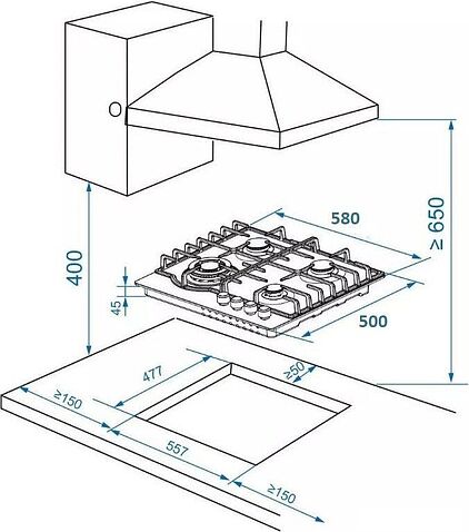 Варочная панель ZorG HAG63 FDW white