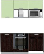 Готовая кухня Интерлиния Мила Лайт 1.7 ВТ без столешницы (салатовый/дуб венге)
