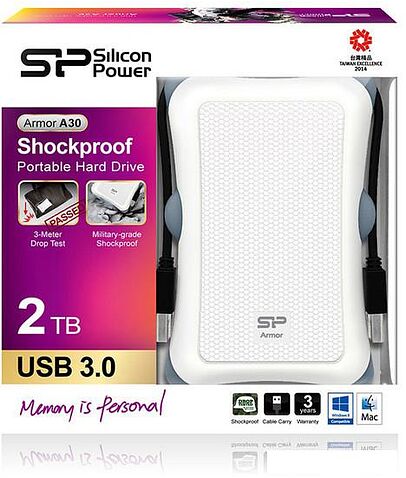 Внешний жесткий диск Silicon-Power Armor A30 2TB White (SP020TBPHDA30S3W)