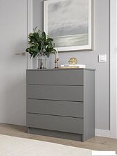 Комод Горизонт Нео 760 4 ящика (серый графит)