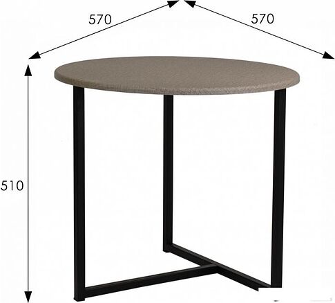 Журнальный столик Мебелик BeautyStyle 27 (текстиль темный/черный)