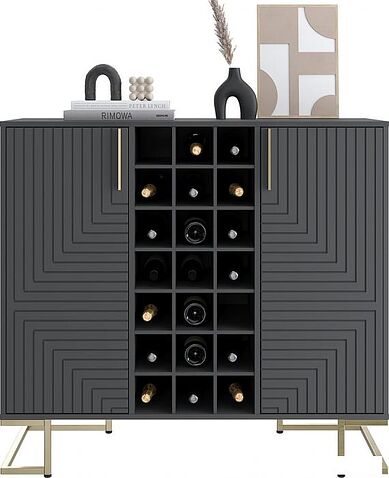 Комоды, тумбы Involux Неаполь 233H211 (графит/черный матовый/золото)