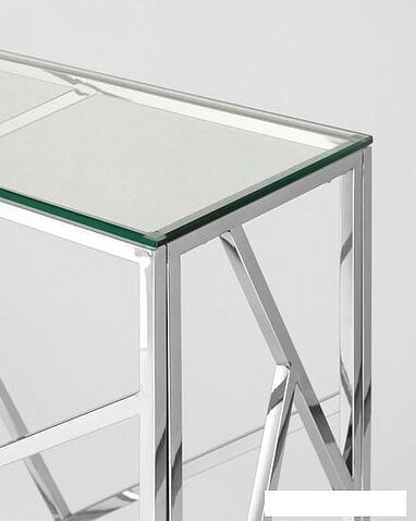 Консольный стол Stool Group Арт Деко 115x30 ECST-015 (прозрачное стекло/сталь серебристый)