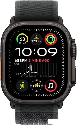 Умные часы Apple Watch Ultra 2 LTE 49 мм (титановый корпус, черный/черный, нейлоновый ремешок M/L)