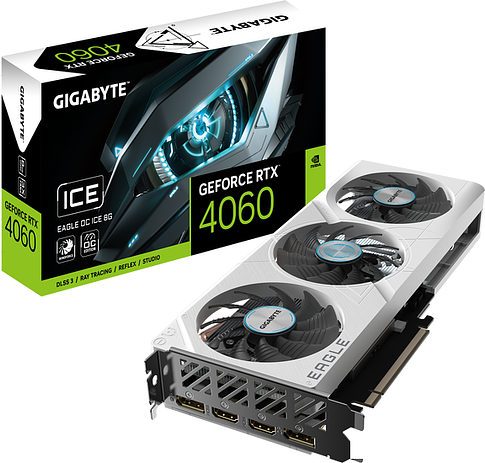 Видеокарта Gigabyte GeForce RTX 4060 Eagle OC Ice 8G GV-N4060EAGLEOC ICE-8GD