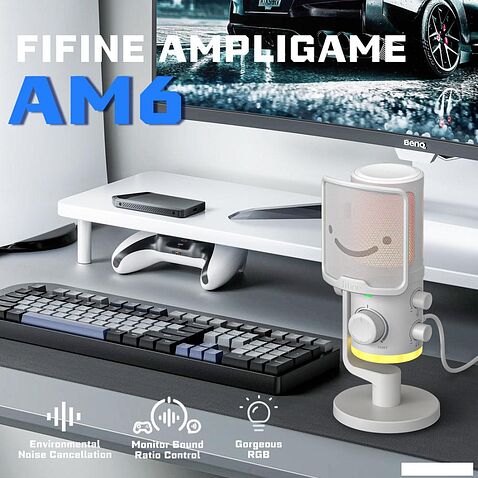 Проводной микрофон FIFINE AM6 (белый)