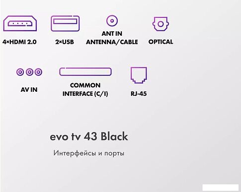 Телевизор Evo TV 43 Black TD0051752RU