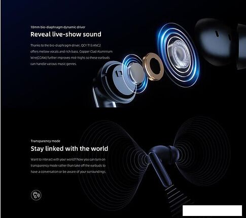 Наушники QCY T13 ANC 2 (белый)