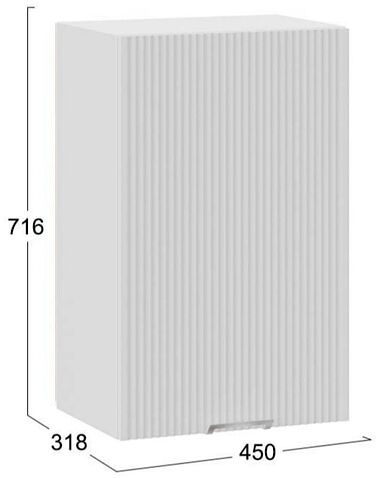 Шкаф навесной Трия Кимберли 1В45 (белый/сноу)