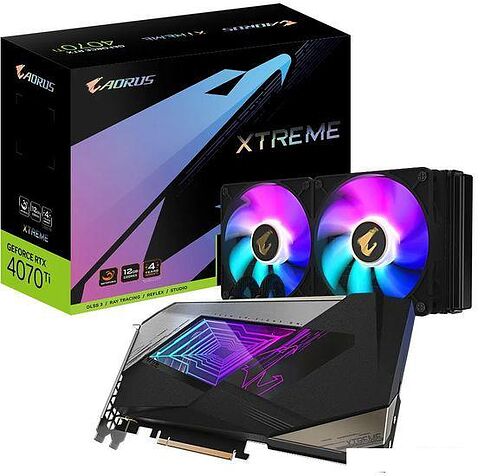 Видеокарта Gigabyte Aorus GeForce RTX 4070 Ti 12GB Xtreme Waterforce GV-N407TAORUSX W-12GD