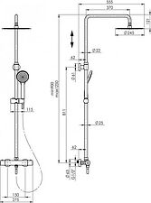 Душевая система  Rubineta Olo+Thermo-15 625047