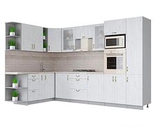 Готовая кухня Интерлиния Мила Крафт 1.88x3.2 левая (дуб полярный)