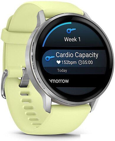 Умные часы Garmin Venu 4 45 мм (серебристый/желтый)