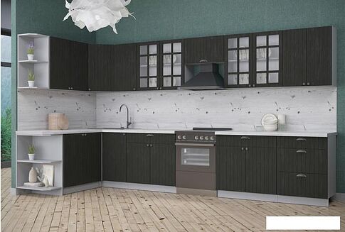 Готовая кухня Интерлиния Берес 1.5x2.8 правая (дуб английский/бискайская сосна)