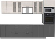 Готовая кухня Интерлиния Мила 3.0 ВТ без столешницы (вудлайн кремовый/антрацит)