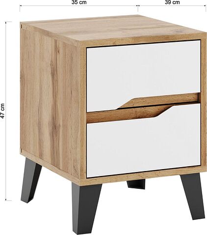 Тумба ЭлиГард Eyva 2S (дуб вотан/белый)