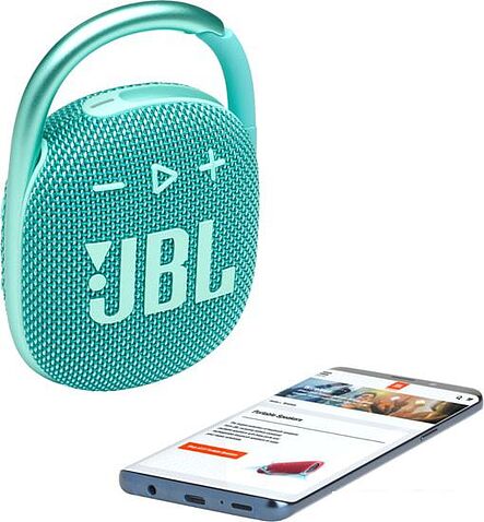 Беспроводная колонка JBL Clip 4 (бирюзовый)