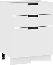 Шкаф напольный Трия Гренада 1Н6Я3 (белый/холст белый)