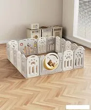 Игровой манеж Yooking Bear 185x180 (белый/серый)