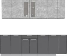 Готовая кухня Интерлиния Мила 25 без столешницы (бетон/антрацит)