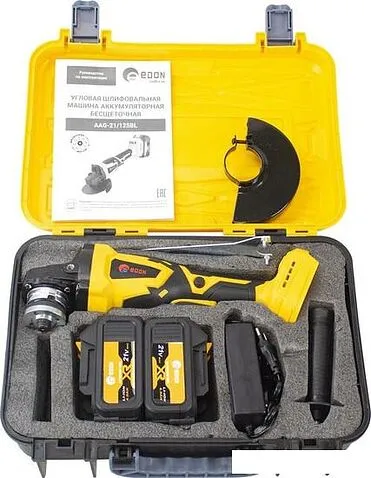 Угловая шлифмашина Edon AAG-21/125BL (с 2-мя АКБ, кейс)