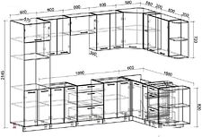 Готовая кухня Интерлиния Мила Лайт 1.88x3.0 правая без столешницы (серебристый/антрацит) Готовая кухня Интерлиния Мила Лайт 1.88x3.0 правая без столешницы (серебристый/антрацит)