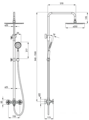 Душевая система Deante Temisto NAC M4QT