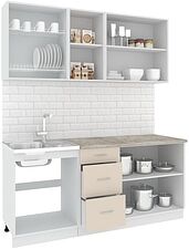 Готовая кухня Кортекс-мебель Корнелия Лира 1.8м (крем/капучино/марсель) Готовая кухня Кортекс-мебель Корнелия Лира 1.8м (крем/капучино/марсель)