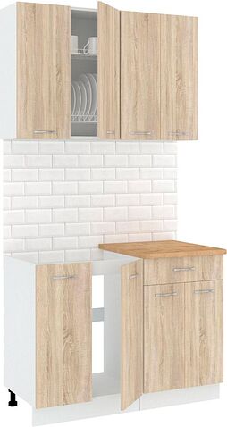 Готовая кухня Кортекс-мебель Корнелия Лира-лайт км.02458 1.1 м (дуб сонома/дуб бунратти)
