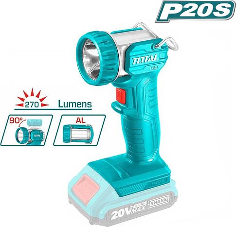 Total TCKLI2058 (шуруповерт, гайковерт, перформатор, болгарка, фонарь, 2 АКБ, сумка)