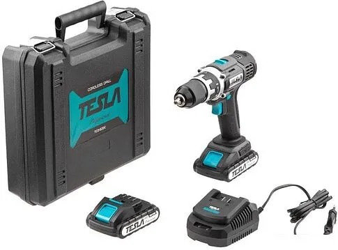 Дрель-шуруповерт Tesla TCD182DC (с 2-мя АКБ, кейс)