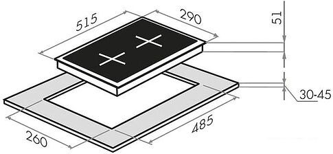 Варочная панель HOMSair HGE323GCWH