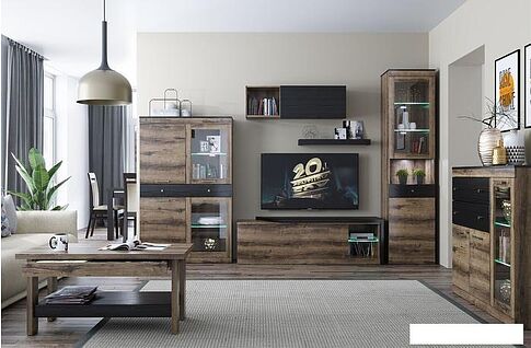 Тумба Anrex Jagger 1V2D2S Дуб Монастырский/Черный