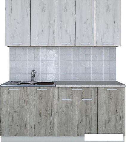 Кухня Интерлиния Мила Лайт 1.8 (дуб белый/дуб серый)