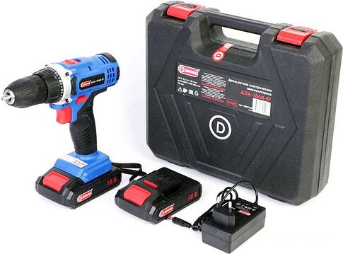 Дрель-шуруповерт ДИОЛД ДЭА-18ЛИ-07 10022148 (с 2-мя АКБ, кейс)