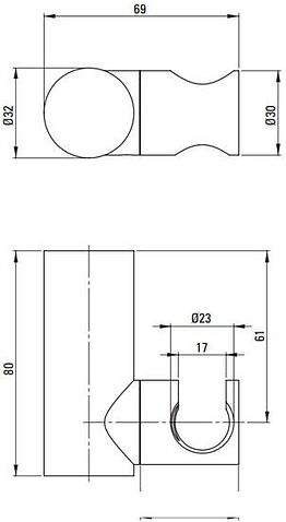 Держатель душевой лейки Deante Round Bianco ANR_A21U