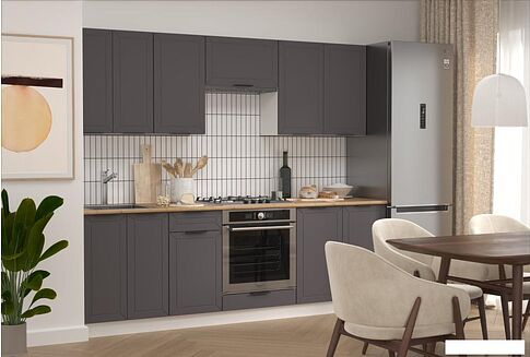 Готовая кухня Mio Tesoro Корнелия Ода-плюс 2.4 (графит/дуб бунратти)