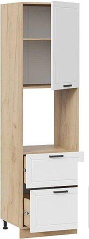 Шкаф напольный Трия Лорас 1П6Я2 с одной дверью и двумя ящиками (дуб крафт золотой/холст белый)