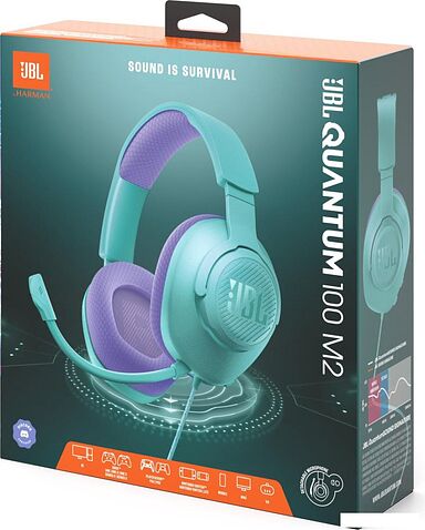 Наушники JBL Quantum 100M2 (бирюзовый)
