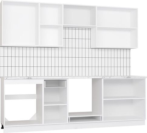 Готовая кухня Mio Tesoro Корнелия Ода-плюс 2.4 (капучино/мрамор итальянский)