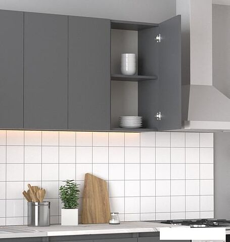 Шкаф навесной Артём-Мебель Мэри 400мм СН-114.190 (серый графит)