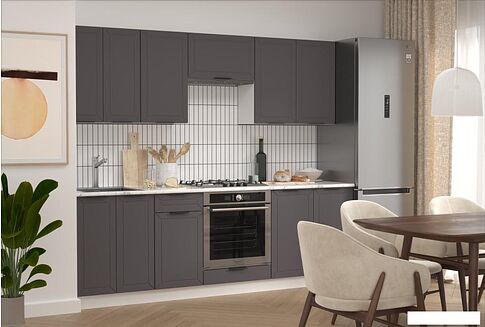 Готовая кухня Mio Tesoro Корнелия Ода-плюс 2.4 (графит/мрамор итальянский)